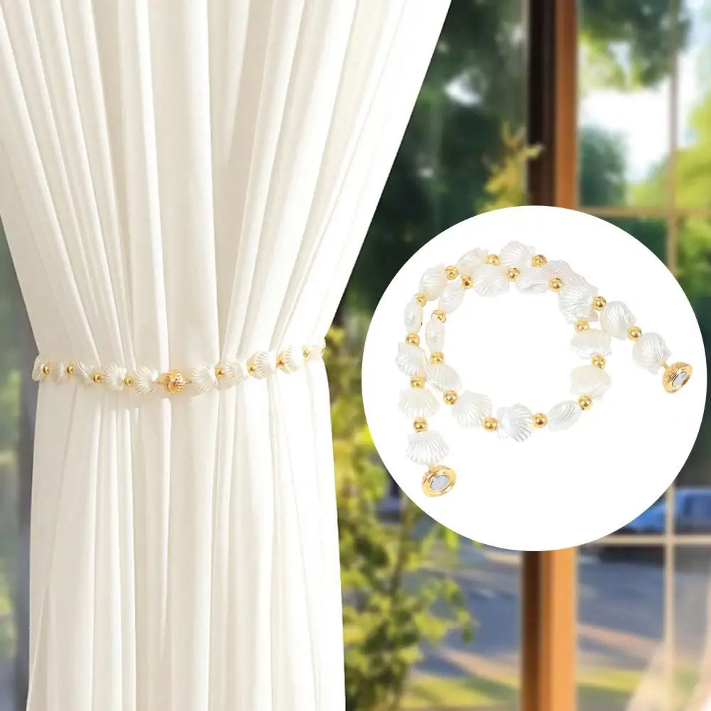 Magnetic Curtain Ties Camellia Shell Magnetic Curtain Tiebacks for Home Decor Strong Holdbacks for Room Bedroom Kitchen Stylish