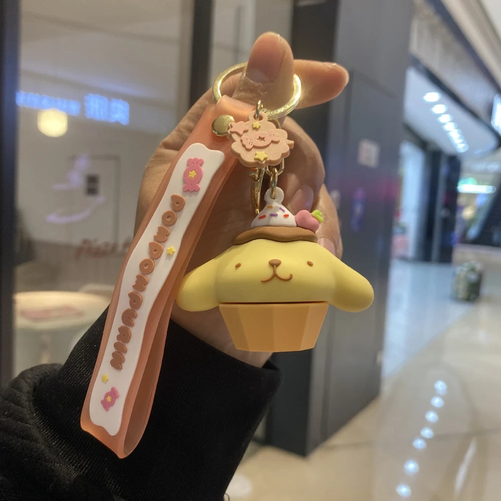 Sanrio Hello Kitty Keychain Cute Cartoon Melody Kuromi Cinnamoroll Doll Pendant Decoration Keyring Jewelry Girl&Child Gifts Toy