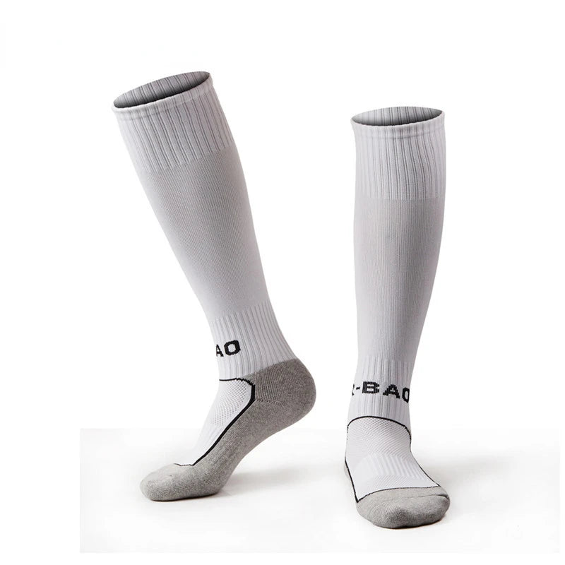 5 Pairs Kids Soccer Socks Boys Girls High Tube Long Knee Athletic Football Socks (4-18 Years) Children Cotton Stocking Football
