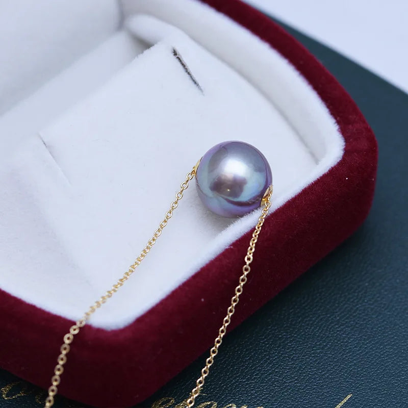 Hemasa Fresh Water 11-12mm  Pearl  925 Sterling  Silver Pendant Necklace