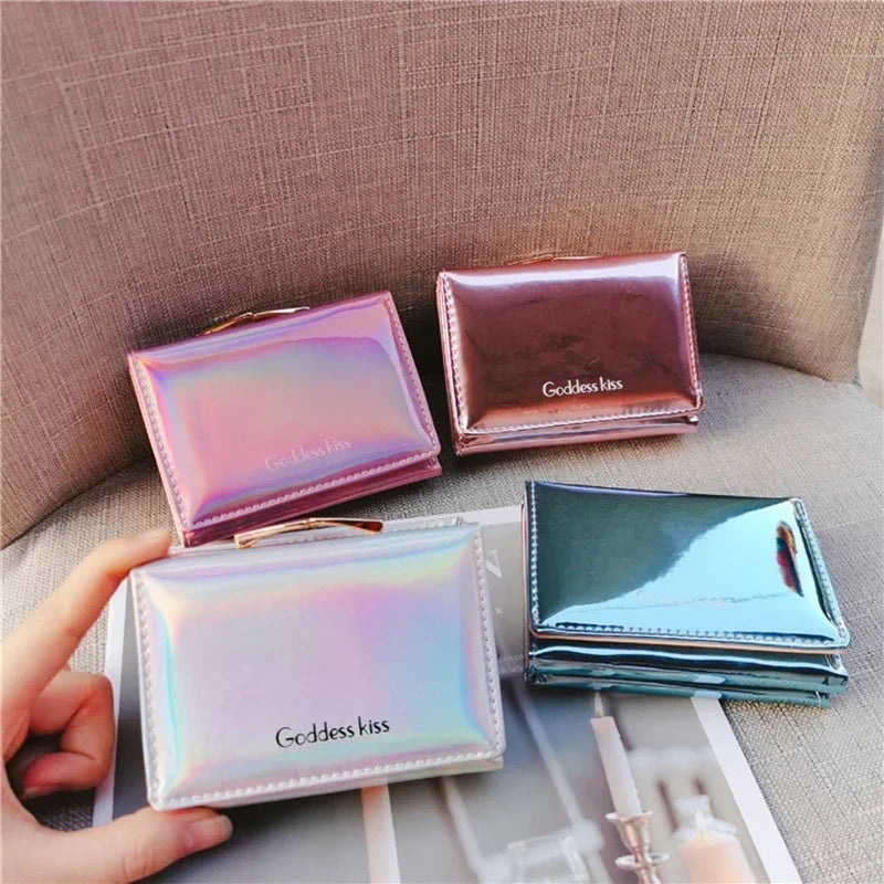 Laser Holographic Wallet Women Wallets Lady Short Purse Portfel Money Card Holder Women's Small Wallet Coin Purse Carteras