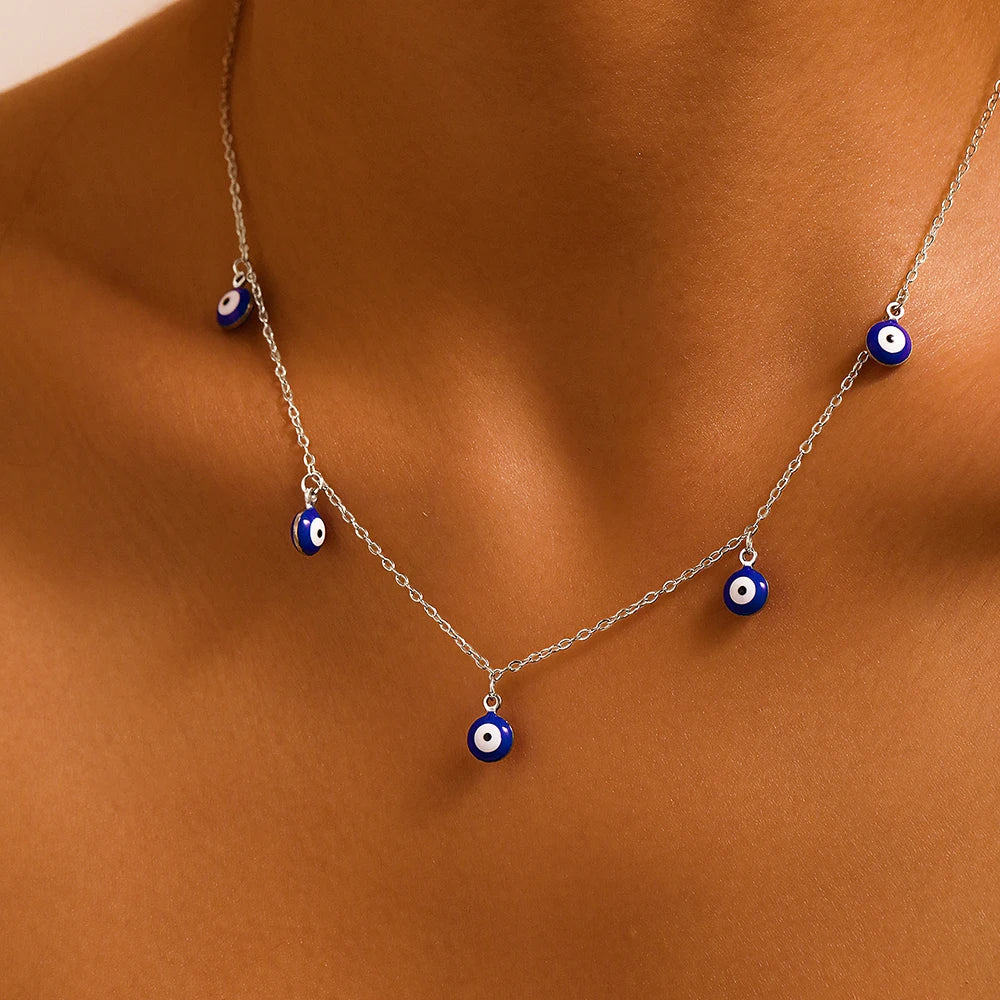 Stainless Steel Necklaces Europe And The United States Creative Devil's Eye Pendant Fashion Blue Eye Necklace For Women Jewelry