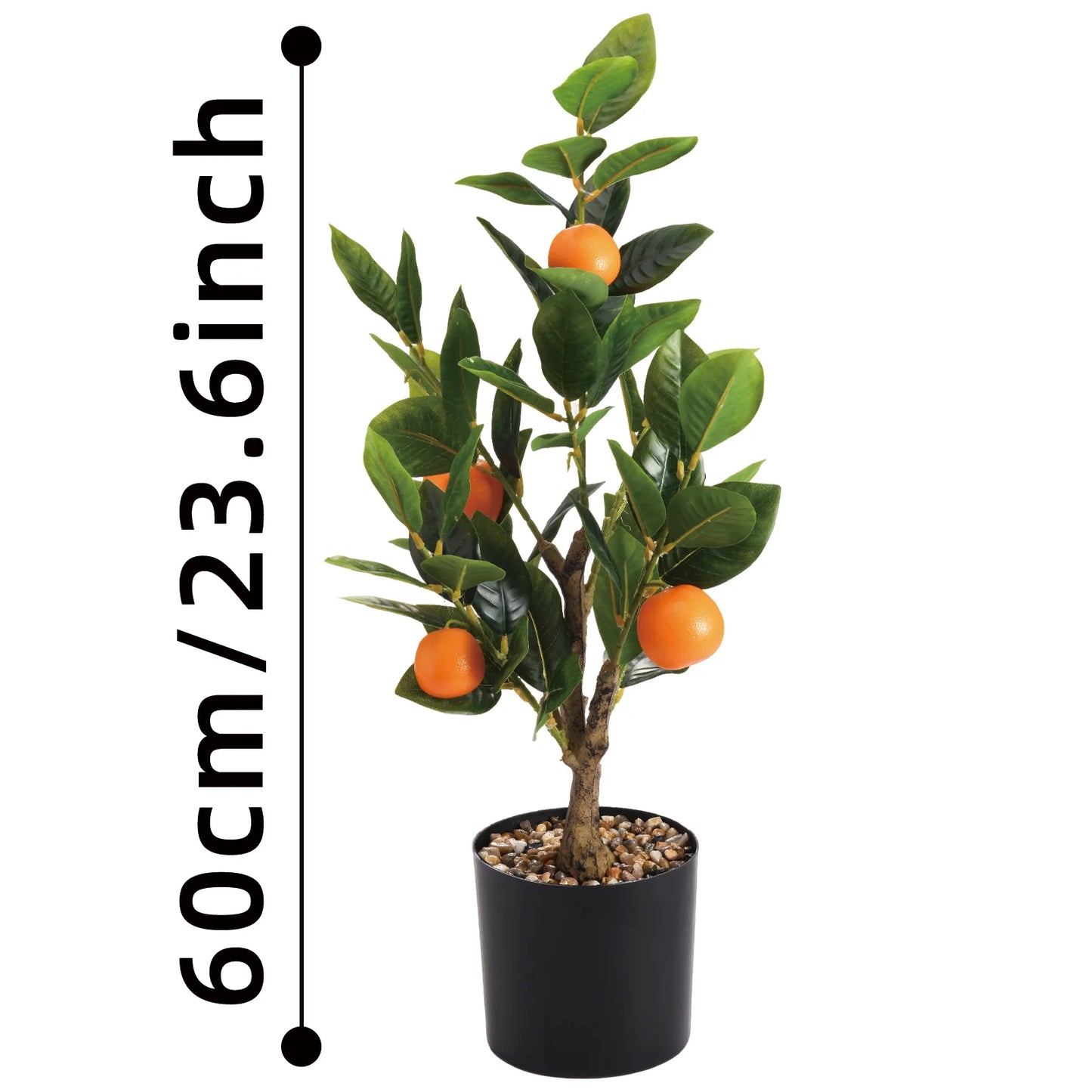 Tejesa Artificial Potted Plants Fake Orange Tree Artificial Citrus Fruit Plant with Black Pot Faux Plants Indoor Decor