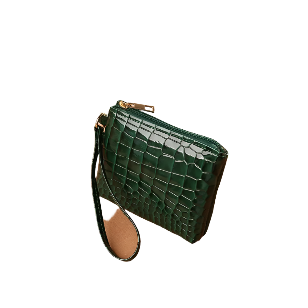 New Mini Women's Wallet Crocodile Pattern Short Zipper Wrist Small Coin Bag Fashion Pu Leather Ladies Card Holder Coin Purse
