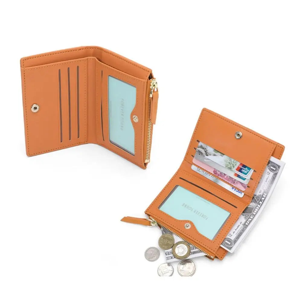 Small Short Wallet New Snap Button Pu Leather Coin Purse Woven Pattern Change Purse Female