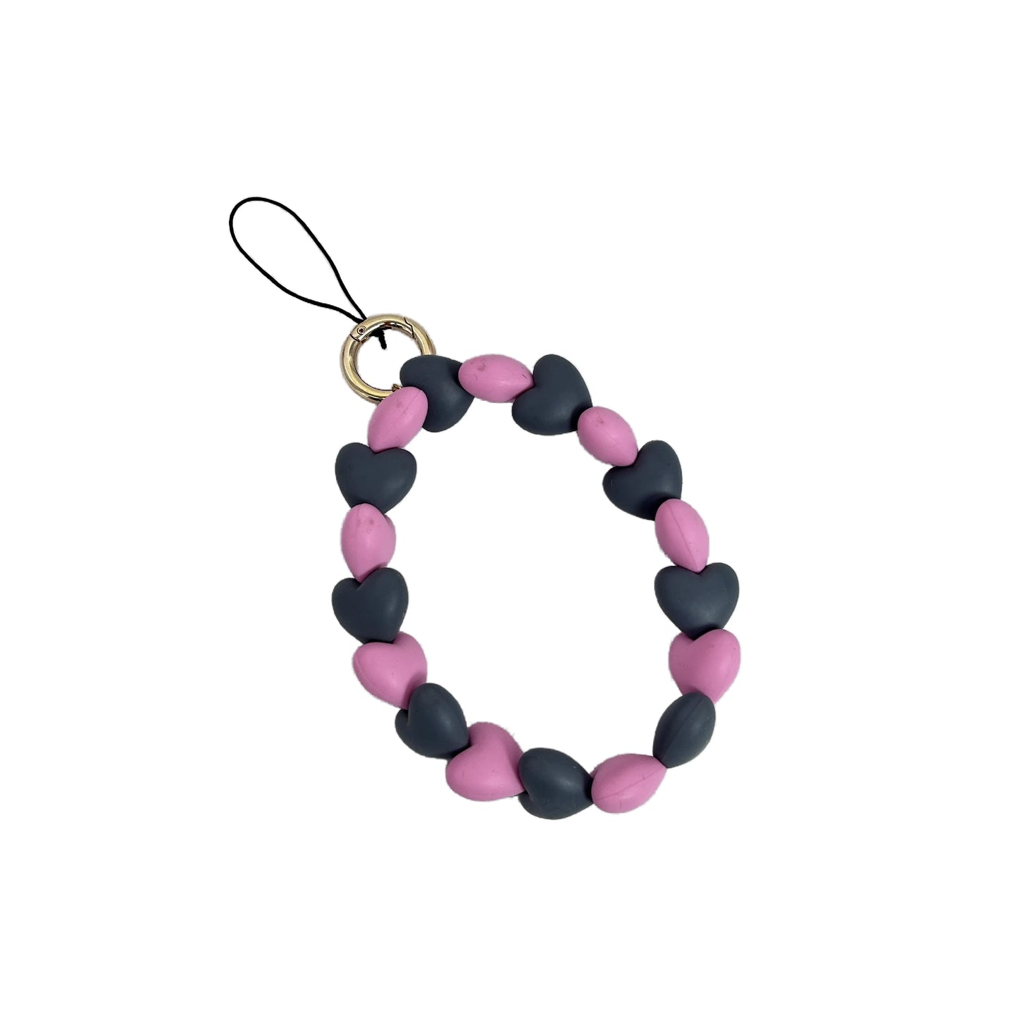 Big Heart Silicone beads Phone Strap