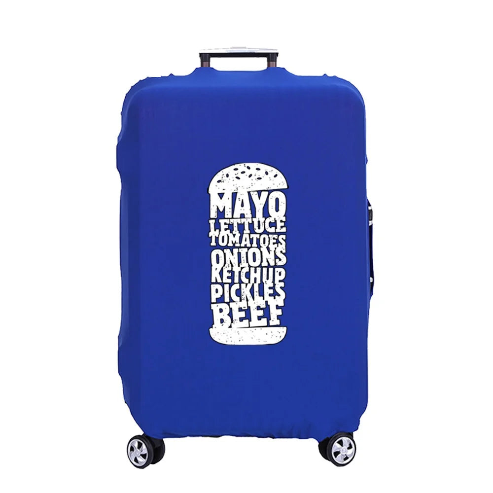Tejesa Luggage Cover Hamburger Pattern Suitcase Cover Protector Thicker Elastic Dust Covering18-32 Inch Trolley Case Travel Accessories