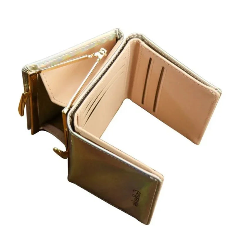 Laser Holographic Wallet Women Wallets Lady Short Purse Portfel Money Card Holder Women's Small Wallet Coin Purse Carteras
