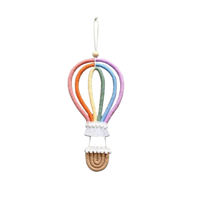 Hot Air Balloon Wall Hanging Colored Toy for Boho Home Decor Party Supplies Baby Shower Nursery Dorm Room Macrame Decor