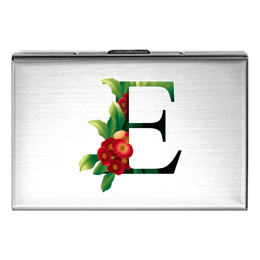 Card Holder RFID Blocking Aluminum Metal Slim Wallet Anti-scan Credit Card Holder Thin Case Small Wallet Flower Color Series