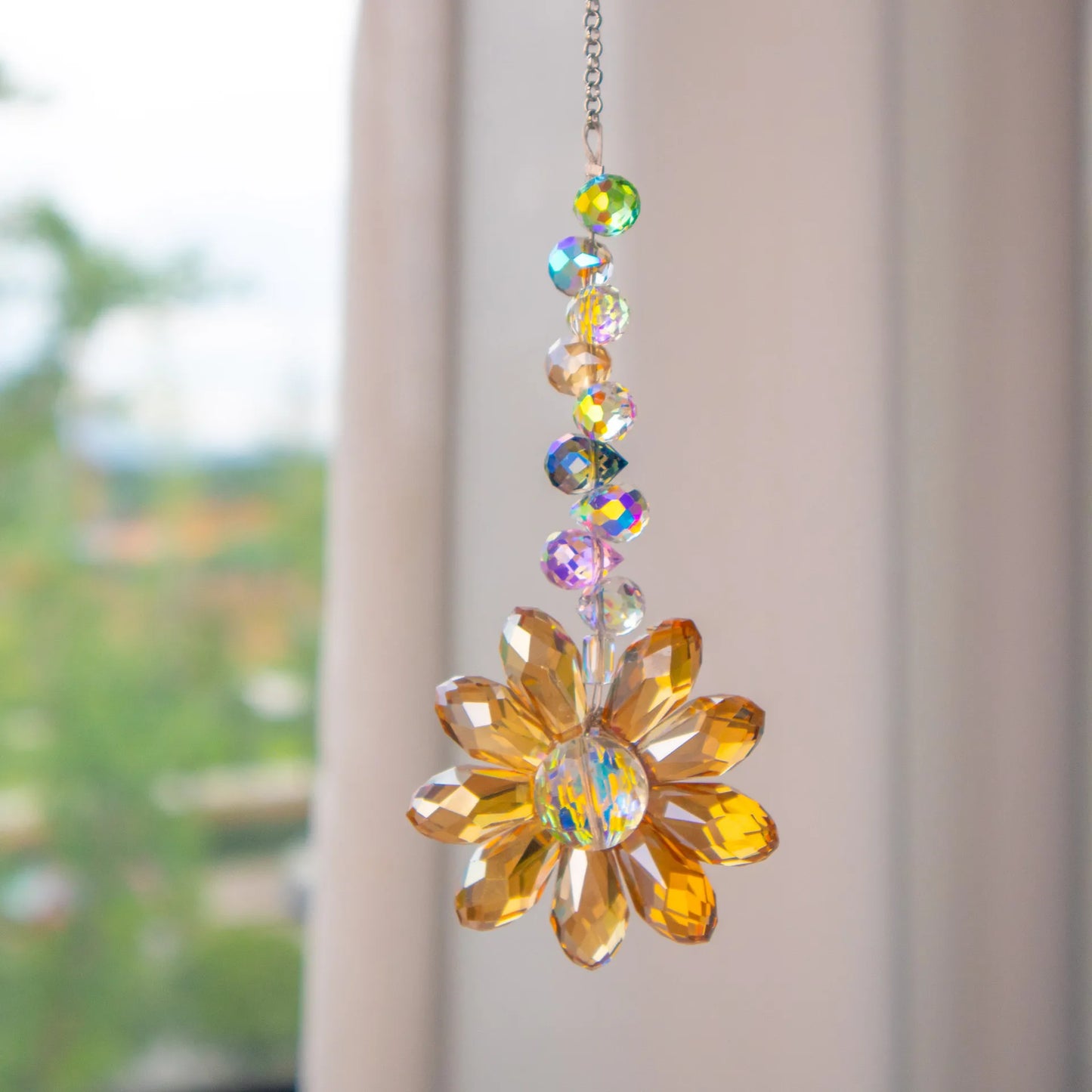Daisy K9 Crystal Sun Catcher Window Decors Rainbow Maker Indoor Suncatcher Courtyard Garden Decoration Home Xmas Ornament