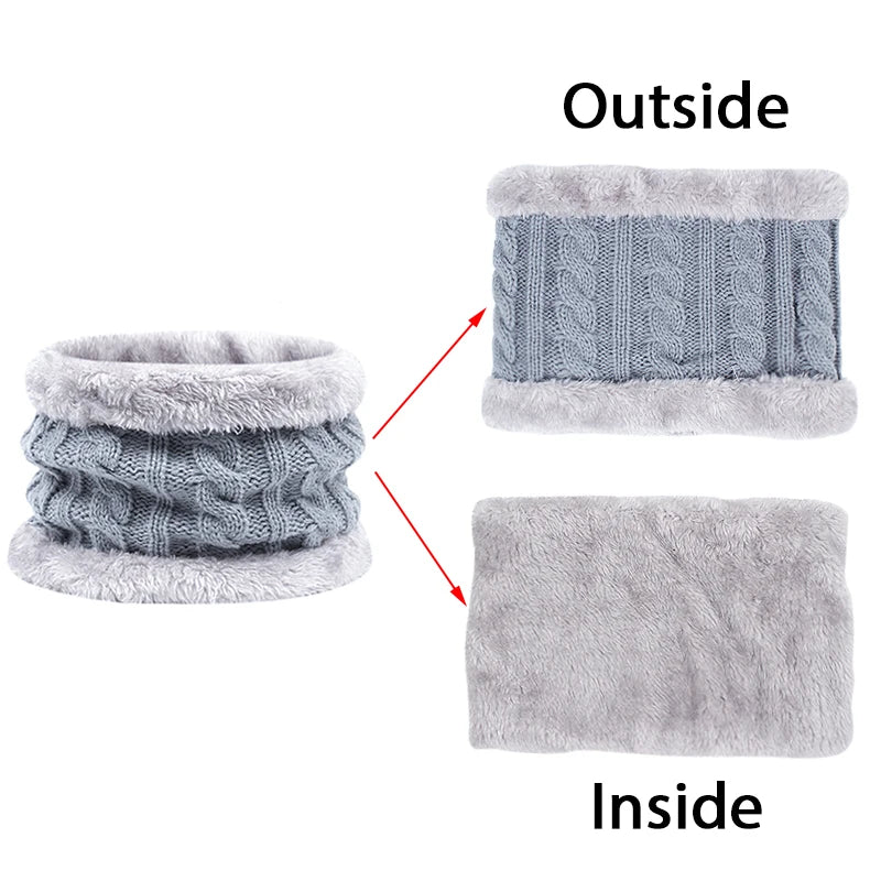 Autumn Winter Baby Knitted Hat Scarf Gloves Set 3PCS Cute Pompom Toddler Infant Bonnet Outdoor Warm Kids Accessories 1-5 Years
