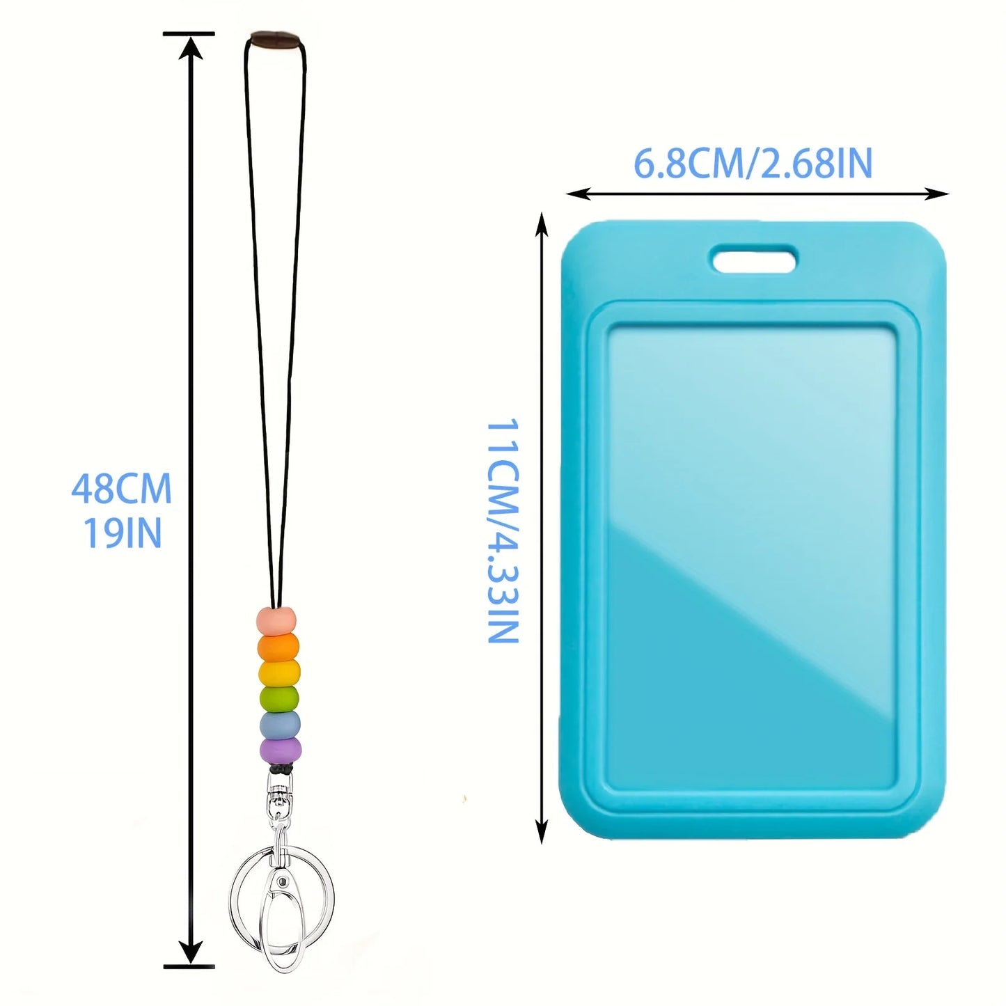 Hemasa Silicone Beaded Neck Breakaway Teacher Lanyard with Sliding ID Card Badge Holder for Keys,Keychain,Great Gifts for Women,Staff