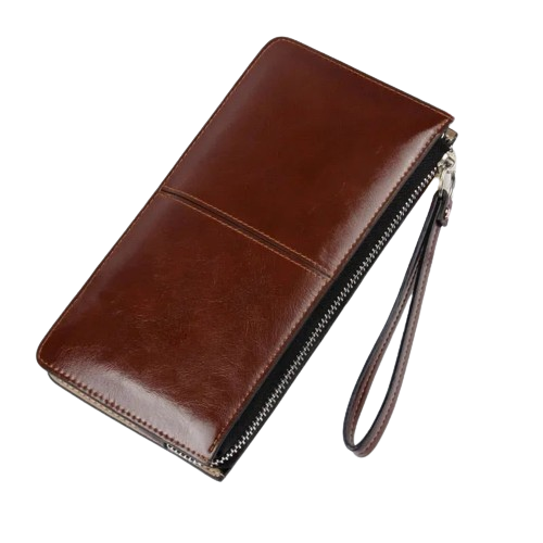 Hemasa Women's Leather Zipper Handbag Bank Large Capacity  Wallet Wrist Strap /Simple Bag Card Holders Wallets