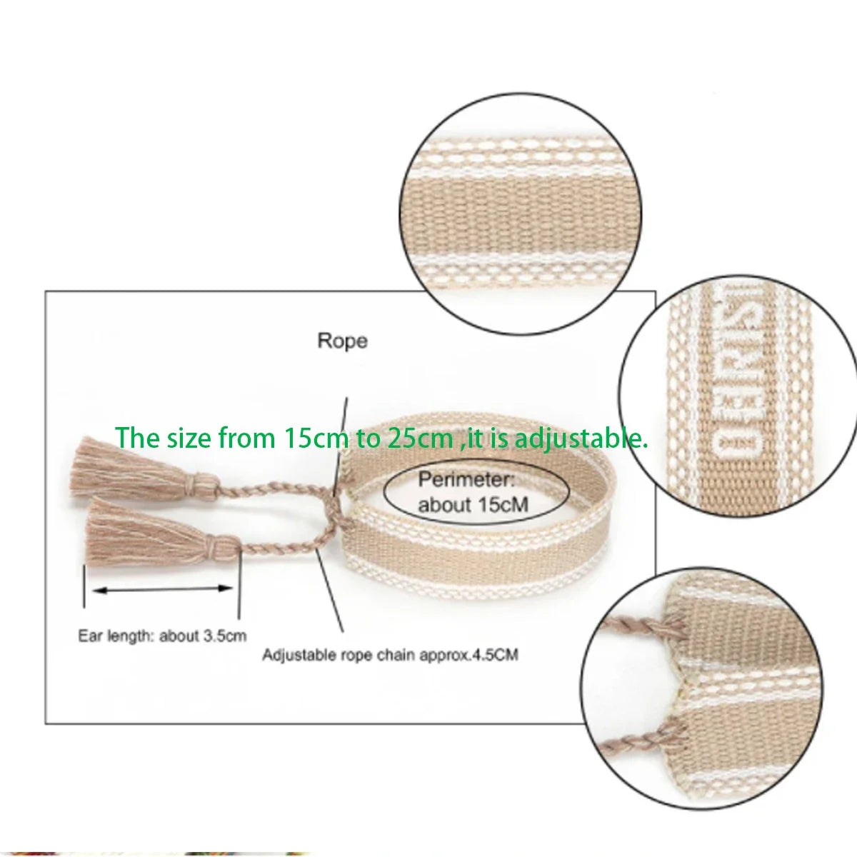 Woven Friendship Bracelets Adjustable Cotton Rope Cord Hand Made Christian Jewelry Bracelet