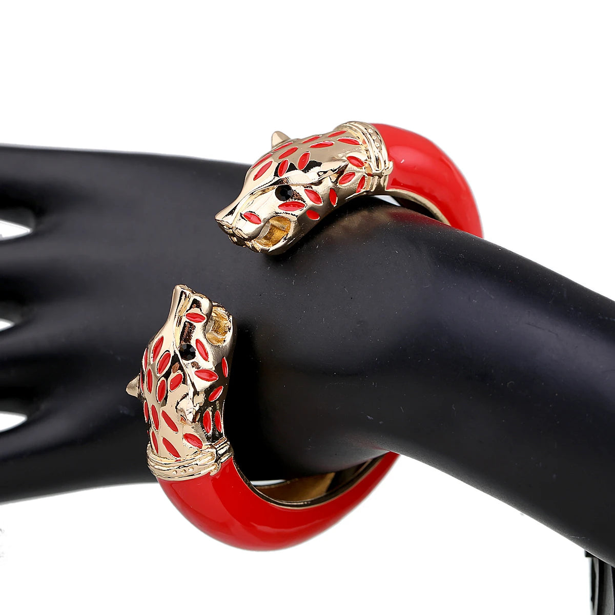 Luxury Enameled Colorful Wolf Bangle Cuff Bracelet Fashion Jewelry for Women Statement Bangles Bracelet Accessory Engagement