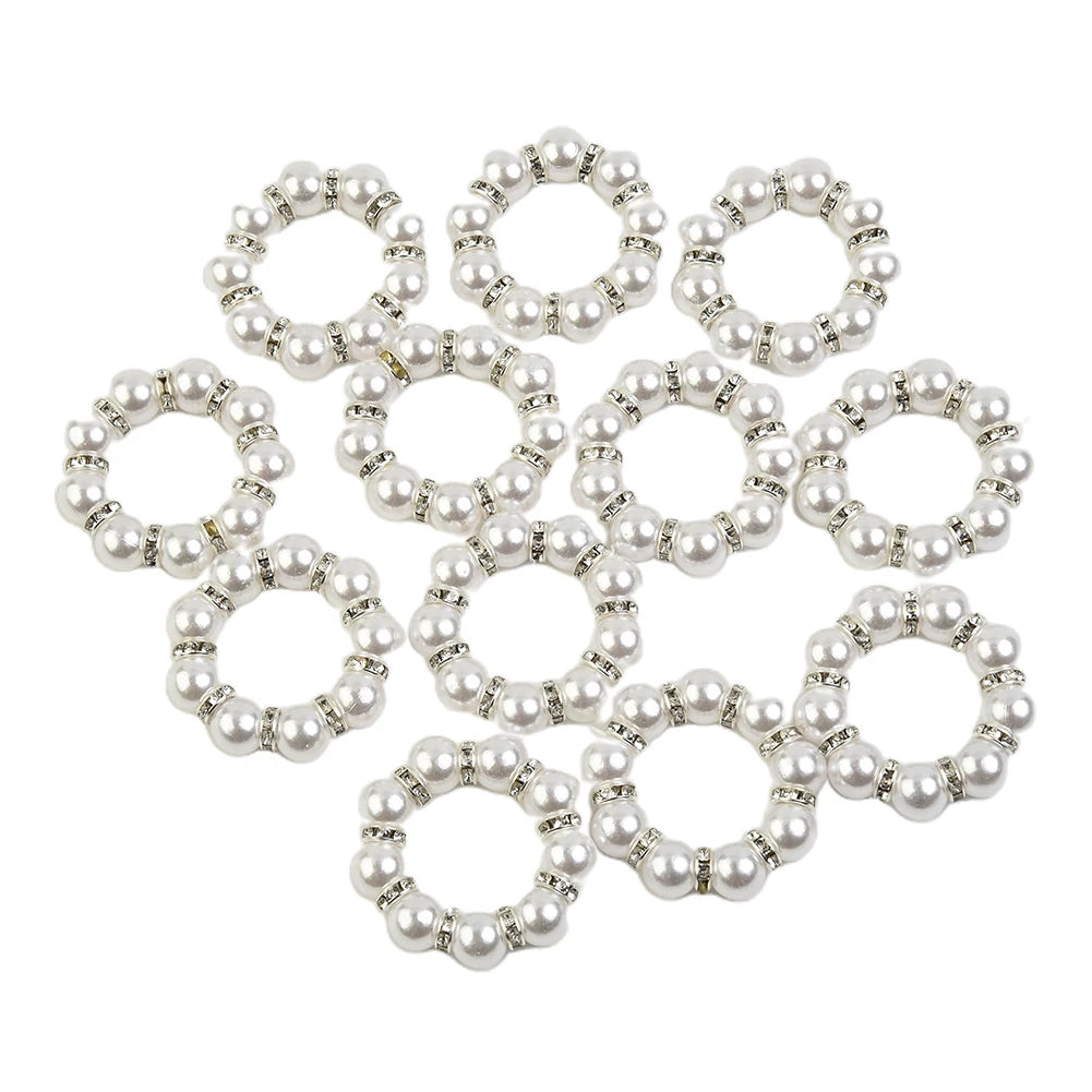 Hemasa 12pcs Pearl Napkin Rings