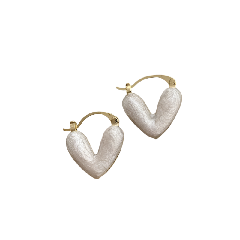 Hemasa Small Love Heart Hoop Earrings For Women Fashion Metal Jewelry Party Gift