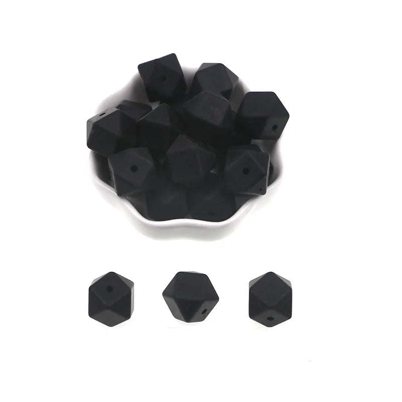 Kovict 14mm Hexagon Silicone Beads 100/200/500Pcs For Jewelry Making DIY Personalized Bracelet Pacifier Chain Accessories