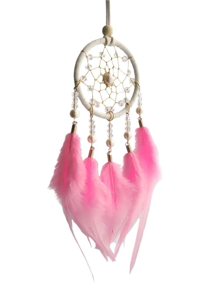 Hemasa Hand-woven Feather Wind Chime Dream Catcher for Valentine's Day Gift Bedroom Hanging Ornaments Home Decoration