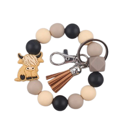 Hemasa Siliocne Bull Handmade Beads Bracelet Keyrings / Car Key /Accessories Bag Pendant