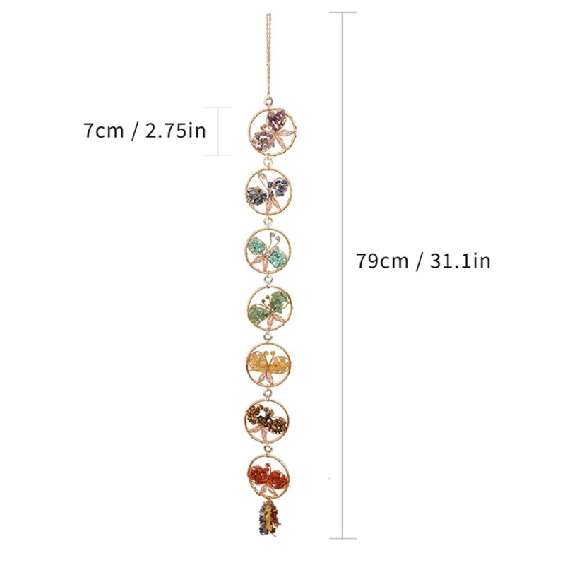 Crystal Butterfly Suncatchers, Home Natural Gemstones Hanging Ornament