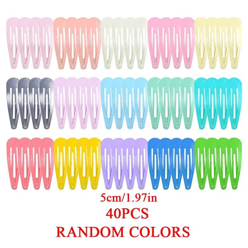 40Pcs Girls BB Hair Clips Dripping Hairpin Children Candy Color Simple Snap Clips Princess Hairpins Kids Hair Accessories