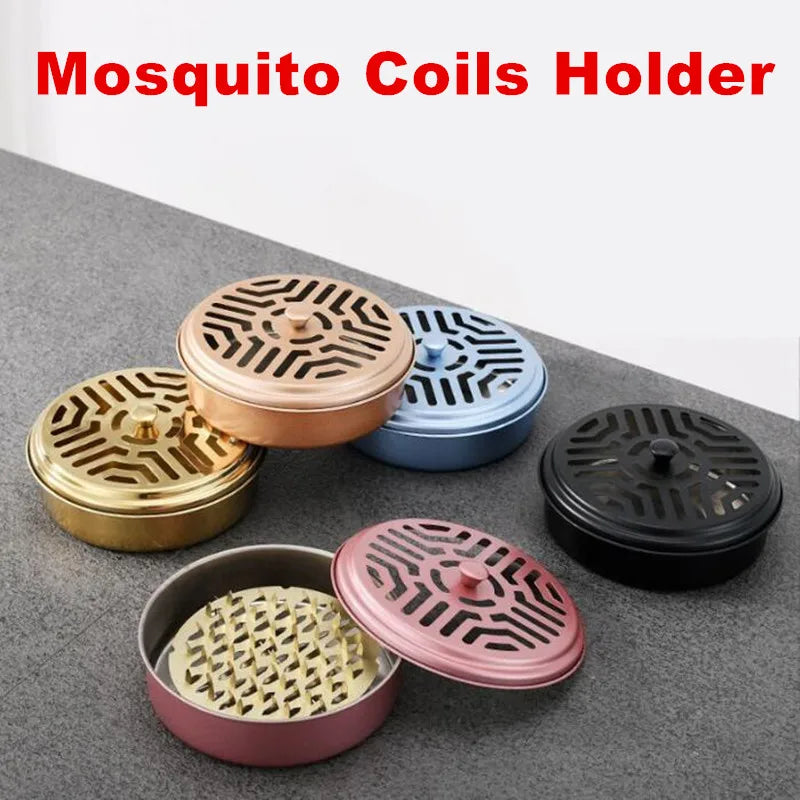 Portable Mosquito Coils Holder Large Hotel Metal Repellent Rack with Cover Saft Mosquito Coil Tray Summer Anti-mosquito Supplie