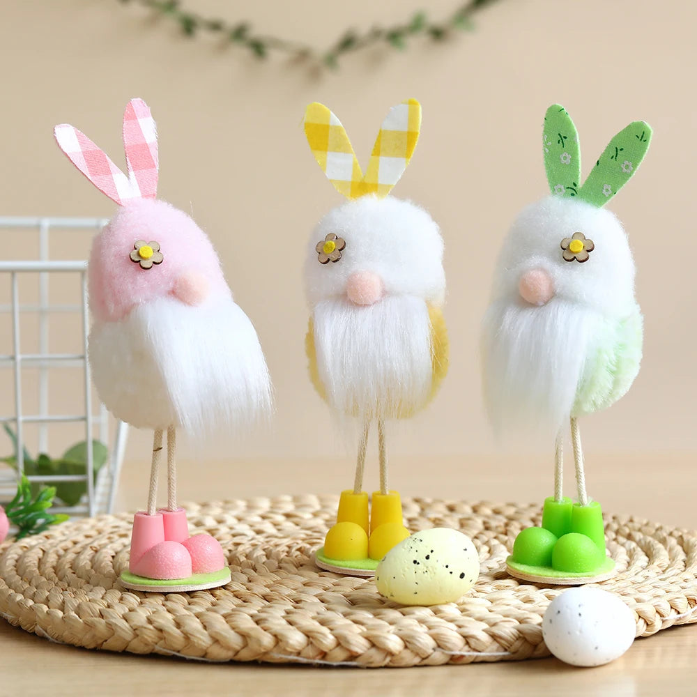 3pcs/set Easter Fairy Plush Elf Eggs Hanging Ornaments Spring Sitting Pixie Doll Home Fairy Theme Party Decor Kids Gifts 2024