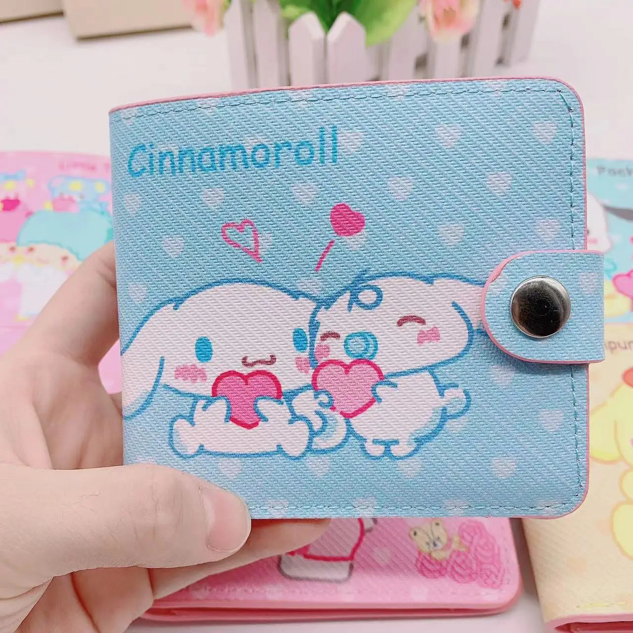 New Sanrio PU Cartoons Women's Wallet Hello Kitty Kulomi Melody Cinnamoroll Portable ID Card Holders Coin Purse Cute Girls Gifts