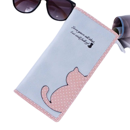 Hemasa Zip Wallet Casual PU Long Large Capacity Coin Purse /Clutch Bag Cute Cat Pattern Wallet