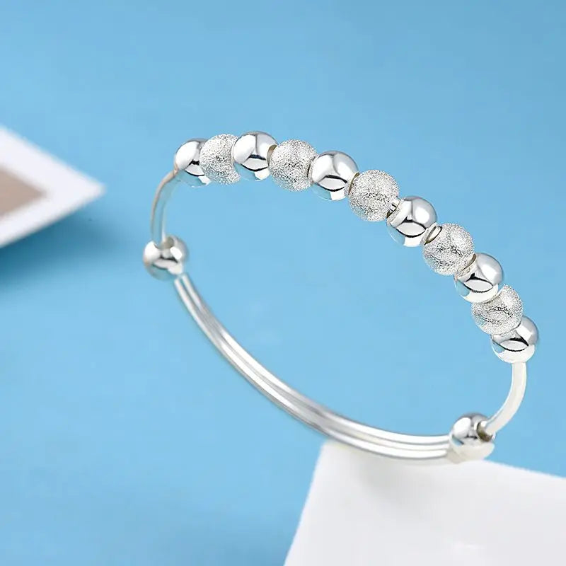 925 sterling silver lucky round bead fashionable charm noble jewelry accessories for men and women young adjustable bracelet