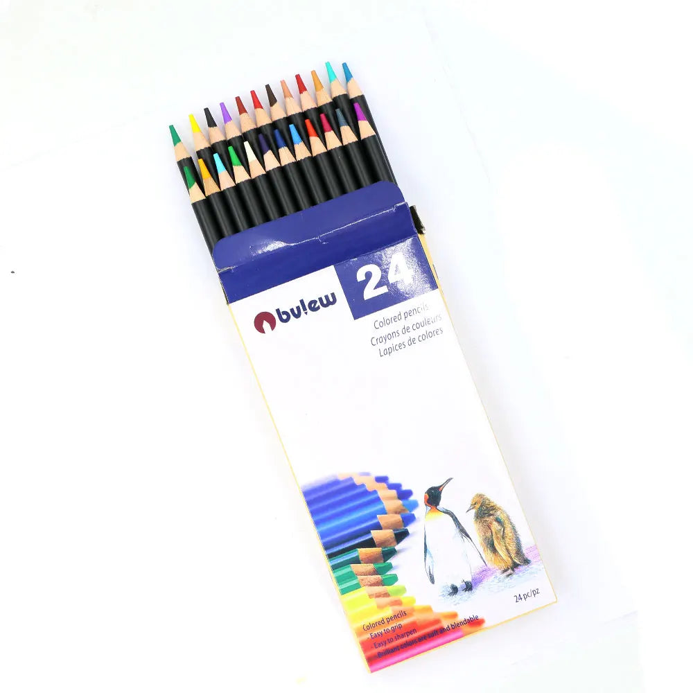 12/24/36 Piece Set of Water-soluble Colored Pencils, Rough Triangular Logs, Painting and Art Tools
