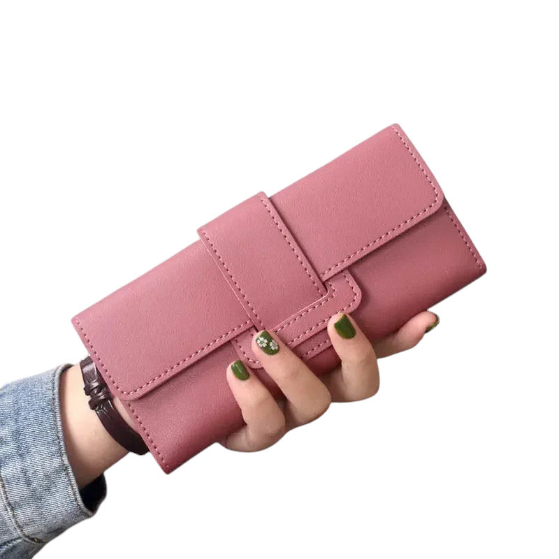 Hemasa High Quality Leather Wallets For Woman/ Long Zipper Clutch Bag Female Purse Card Holder