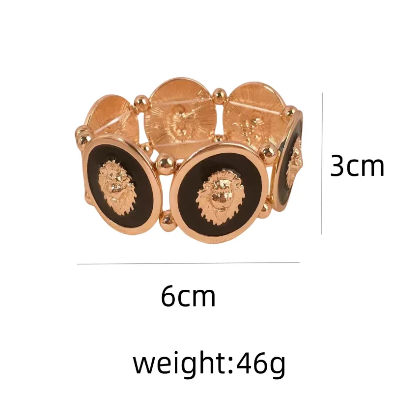 New Trendy Oil Dripping Lion Head Bracelet Bangles for Women 2024 Punk Relief Enamel Love Bracelet Hand Jewelry