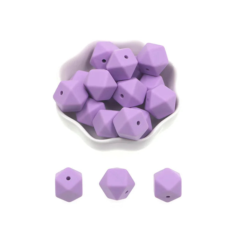 Kovict 14mm Hexagon Silicone Beads 100/200/500Pcs For Jewelry Making DIY Personalized Bracelet Pacifier Chain Accessories