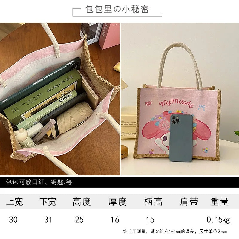 Sanrio Purses and Handbags Hello Kitty Make Up Bags Melody Makeup Washing Pouch Cinnamoroll Cosmetic Cases Kawaii Mommy Pouch