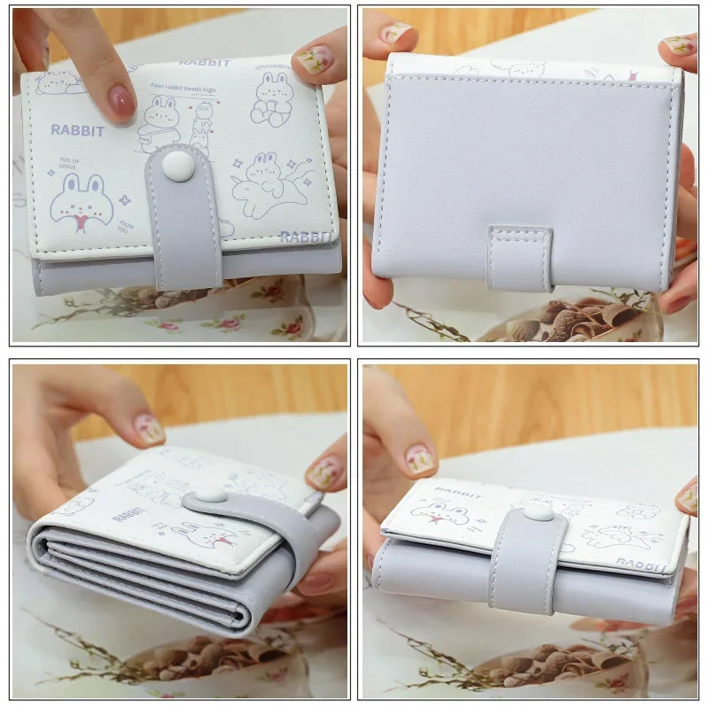 New Cute Bear Wallets for Women Small Hasp Girl Credit Card Holder for PU Leather Coin Purse Female Kawaii Wallet Short