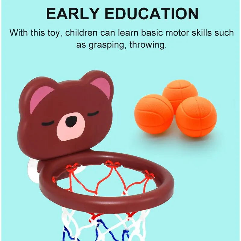 Tejesa Mini Cute Little Bear Basketball Bathroom Bath Toys Shoot At The Basket Games In The Pool