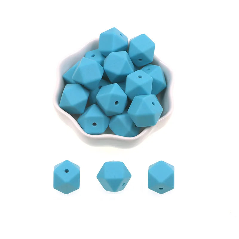 Kovict 14mm Hexagon Silicone Beads 100/200/500Pcs For Jewelry Making DIY Personalized Bracelet Pacifier Chain Accessories