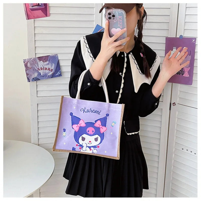 Sanrio Purses and Handbags Hello Kitty Make Up Bags Melody Makeup Washing Pouch Cinnamoroll Cosmetic Cases Kawaii Mommy Pouch