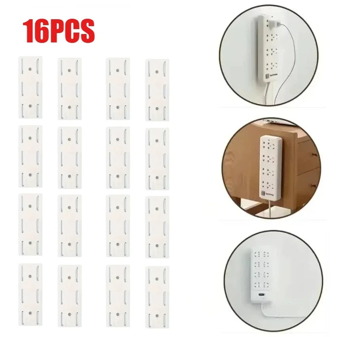Wall Mounted Self Adhesive Power Strip Fixer Removable Cable Organizer Desktop Socket Holder for Office Home
