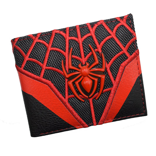 High Quality Metal Design Comics Marvel Wallet Spiderman Purse PU Leather with Zipper Coin Pocket