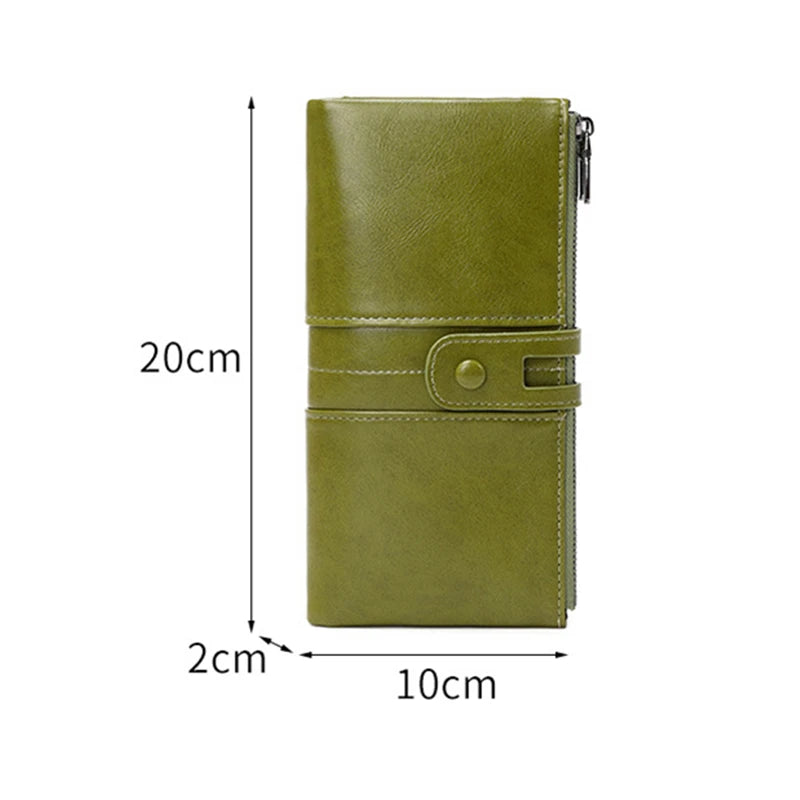 High Quality Women Wallet RFID Anti-Theft Leather Wallets For Woman Long Zipper Large Ladies Clutch Bag Female Purse Card Holder