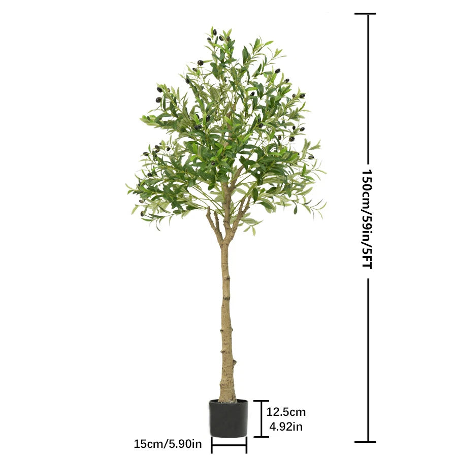 Artificial Olive Tree 120/150/180cm Room Decoration Detachable Artificial Decorative Plants With Fruit For Home Garden Decor