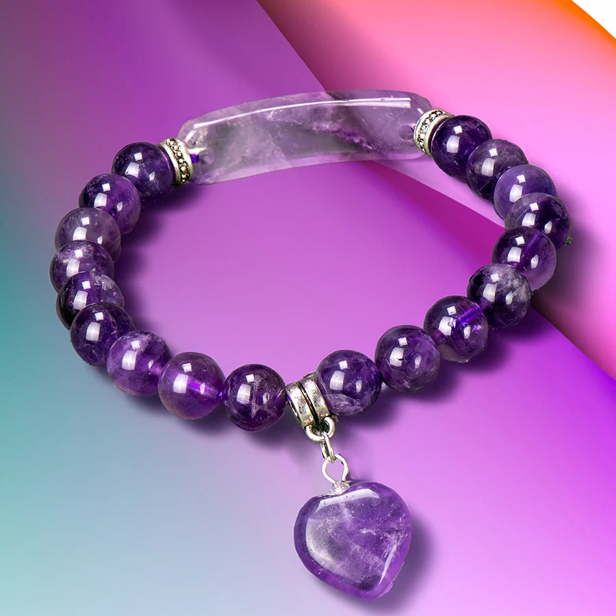Natural Stone Crystal Bracelets Strand Heart Italian Charm Beaded Matching Love Moonstone Jade Summer For Women Jewelry Gift