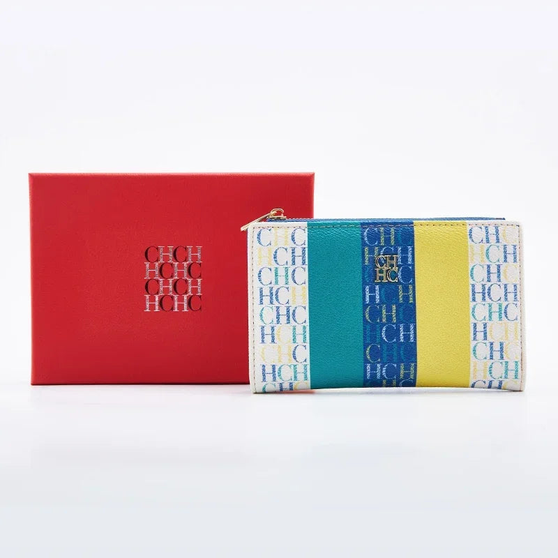 CH New Fashion Simple Card Holder Bag Luxury Brand Printed Women's Long Wallet Vintage Classic PVC Material 2025