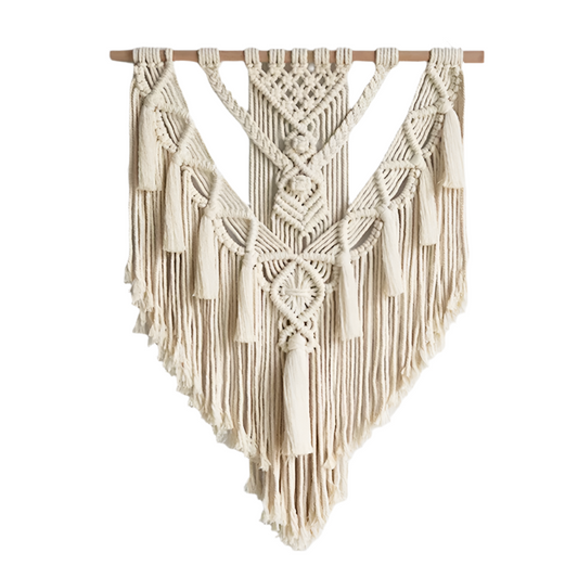 Macrame Woven Wall Hanging Boho Home Chic Bohemian Geometric Art Decor Beautiful Apartment Dorm Room Decoration Tapestry