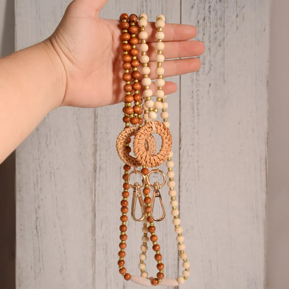 Hemasa Wooden Beads  Lanyards Badge Holder