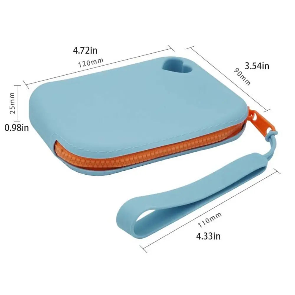 Rectangle Silicone Coin Purse Wallet With Lanyard Large Capacity Simple Makeup Lipstick Bag Waterproof Money Bag